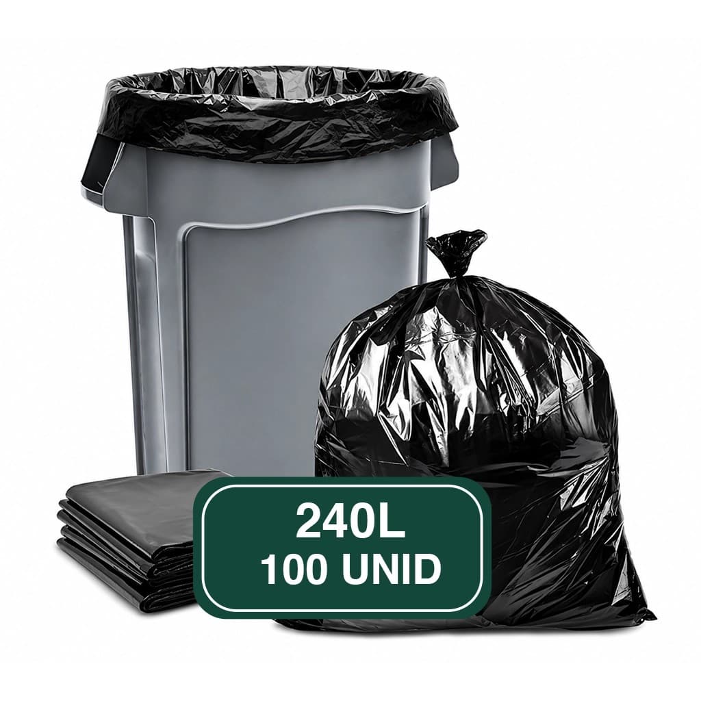 BOLSAS NEGRAS 240L C/ PLIEGUE (CILINDROS METÁLICOS) (100UND)